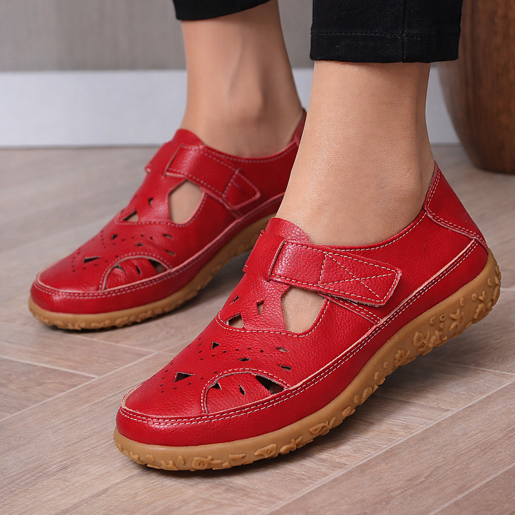 Hollowed Comfort Flat Sandals by Sophie Laurie