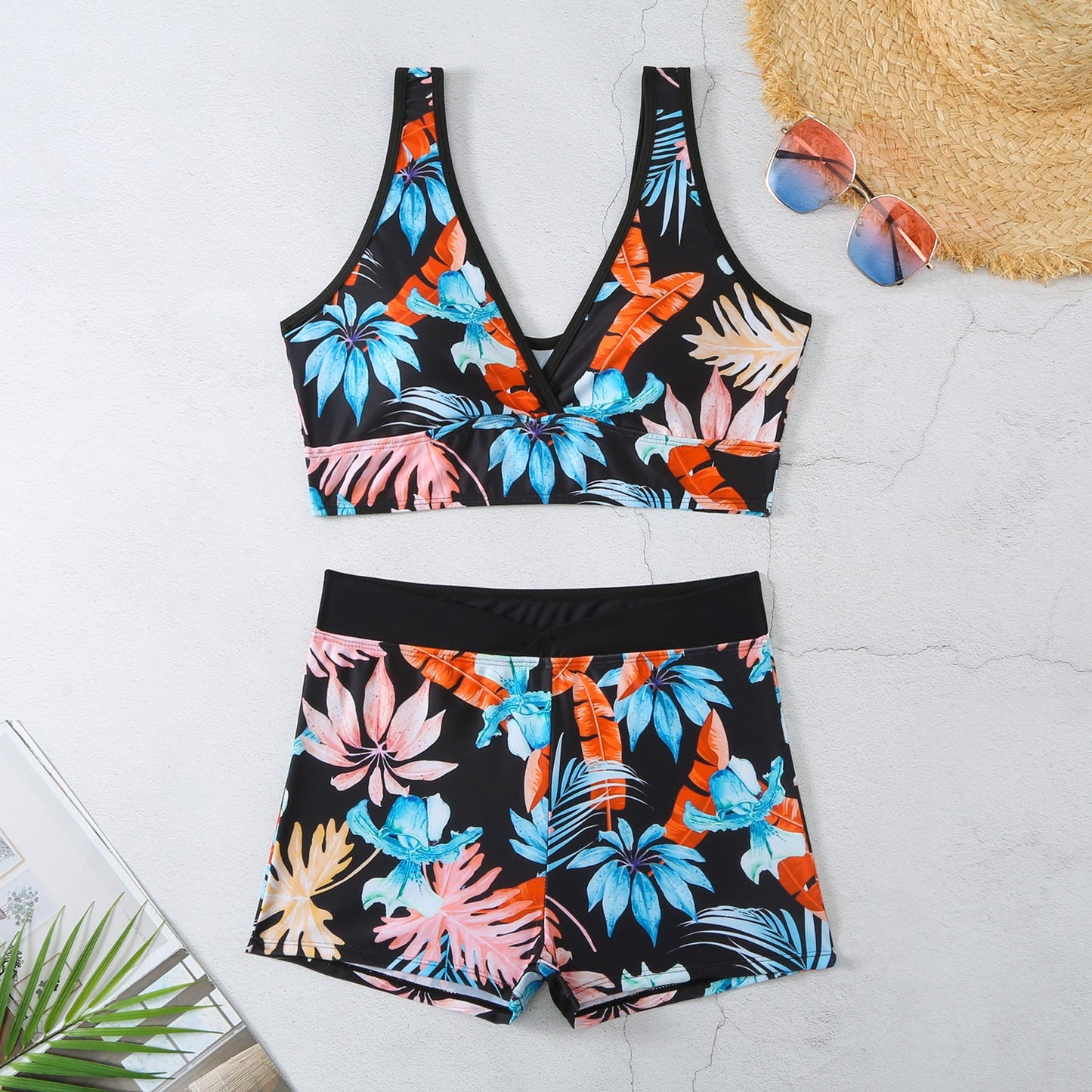 Vibrant Printed Boxer Bikini by Sophie Laurie