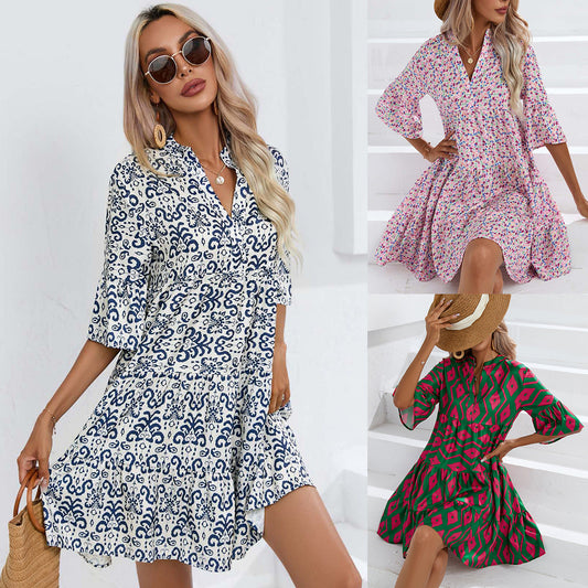 Boho V-Neck Summer Dress by Sophie Laurie