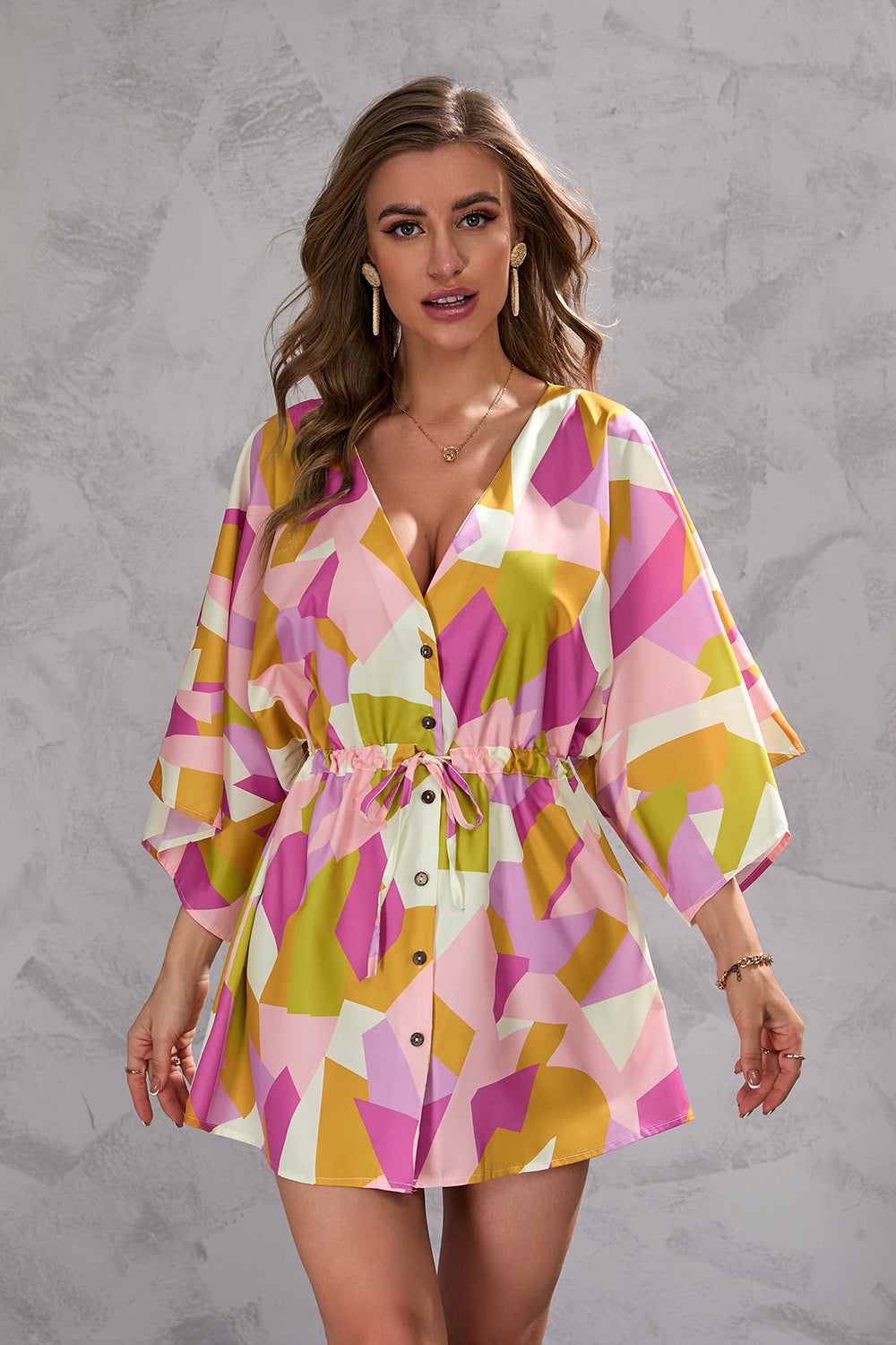 Leaf Print Summer Dress by Sophie Laurie