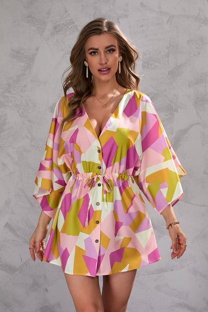 Leaf Print Summer Dress by Sophie Laurie