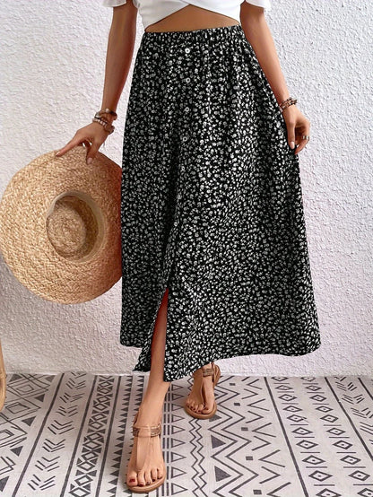 Pastoral Floral A-Line Skirt by Sophie Laurie
