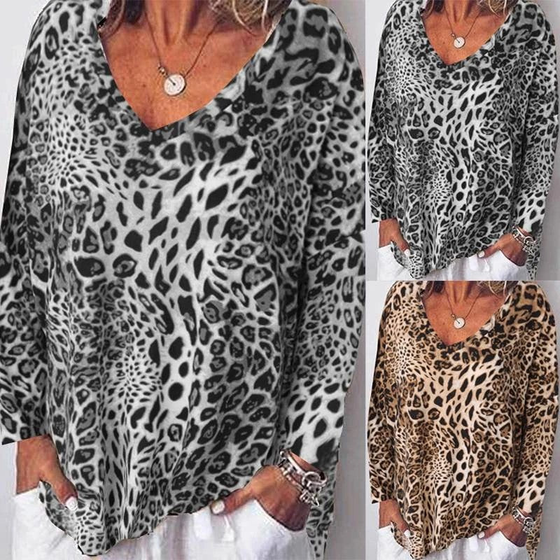 Leopard Print V-Neck Top by Sophie Laurie