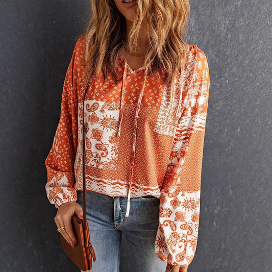Boho Print Sophie Laurie Long Sleeve Blouse