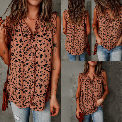 Chic Leopard Print Sleeveless Blouse by Sophie Laurie