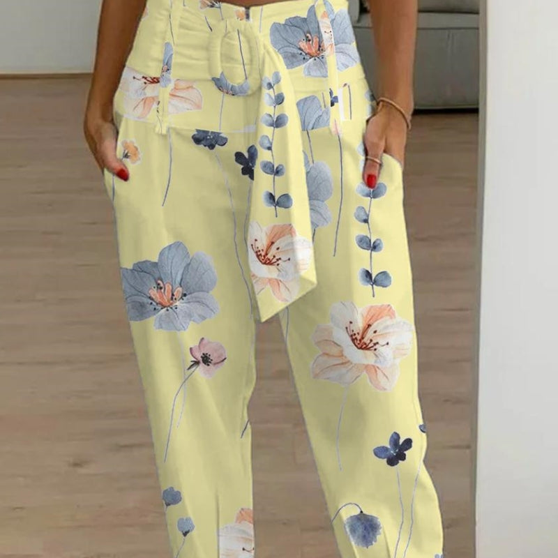 Floral Linen Cropped Pants Sophie Laurie Women’s