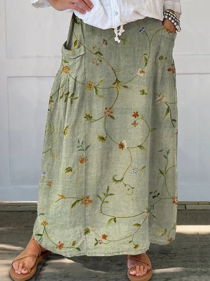 Retro Floral Sophie Laurie Everyday Pocket Skirt