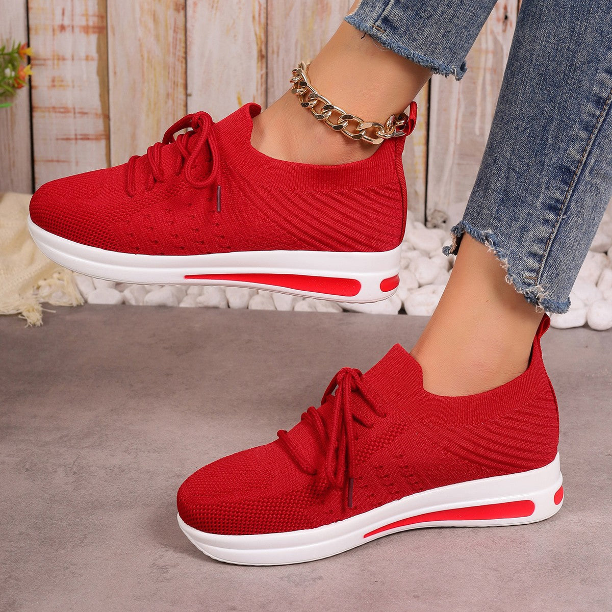 Lightweight Sophie Laurie Fly-Knit Everyday Sneakers
