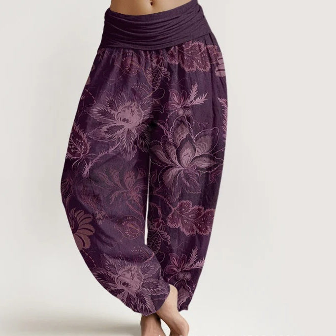 Retro Floral Wide-Leg Pants by Sophie Laurie