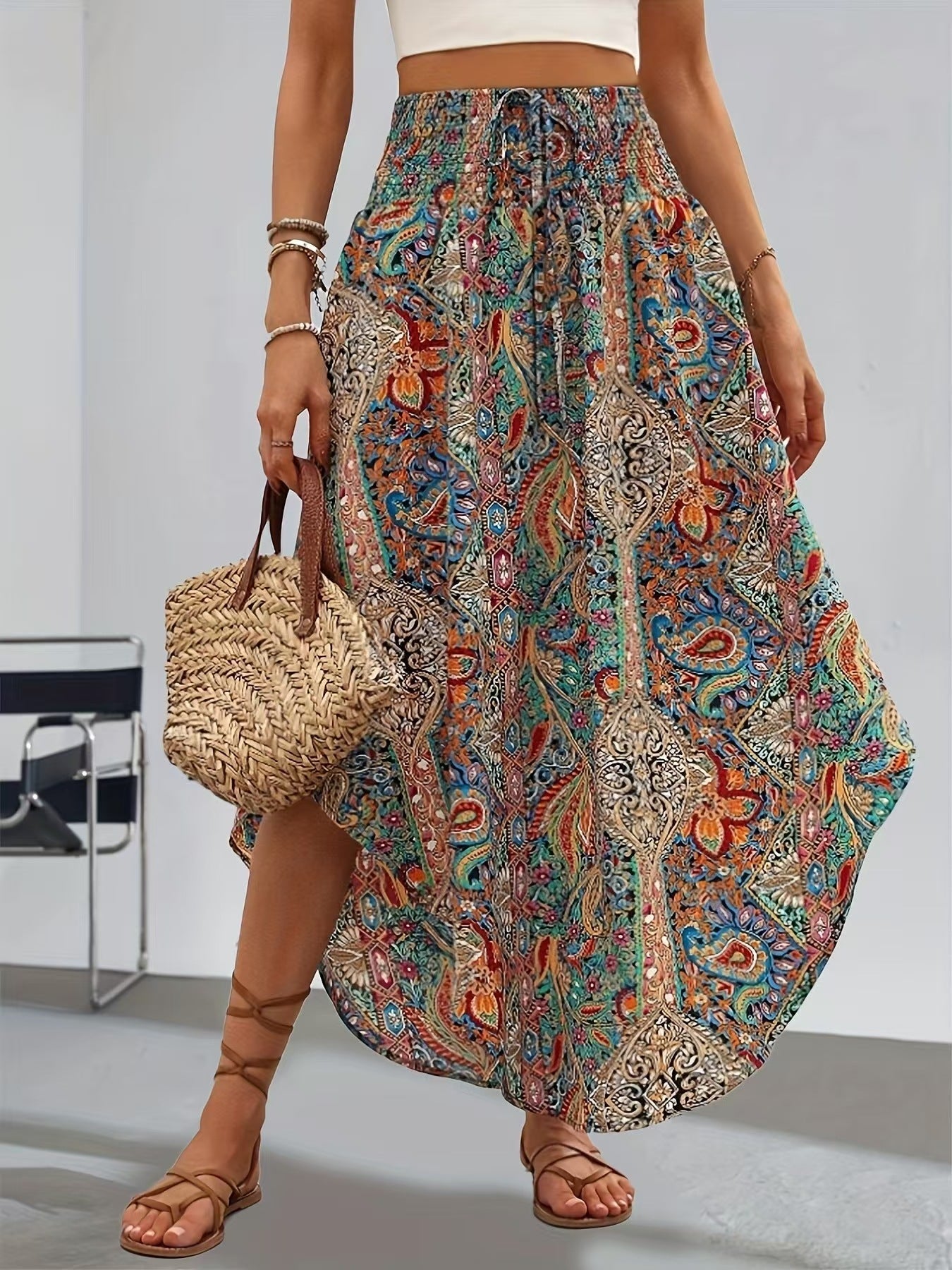 Boho Floral Sophie Laurie A-Line Skirt