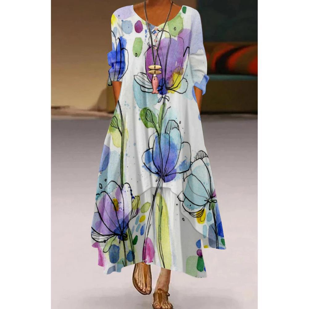 Artistic Floral Swing Dress by Sophie Laurie