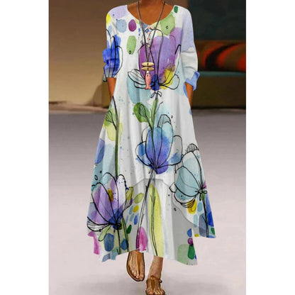 Artistic Floral Swing Dress by Sophie Laurie