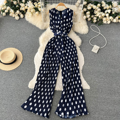 Chic Polka Dot Chiffon Jumpsuit by Sophie Laurie