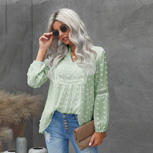 Chic Lace V-Neck Blouse by Sophie Laurie