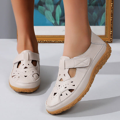Hollowed Comfort Flat Sandals by Sophie Laurie