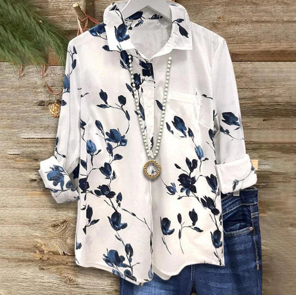 Floral Print Sophie Laurie Long Sleeve Blouse