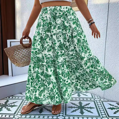 Floral Print Sophie Laurie Plus Size Maxi Skirt