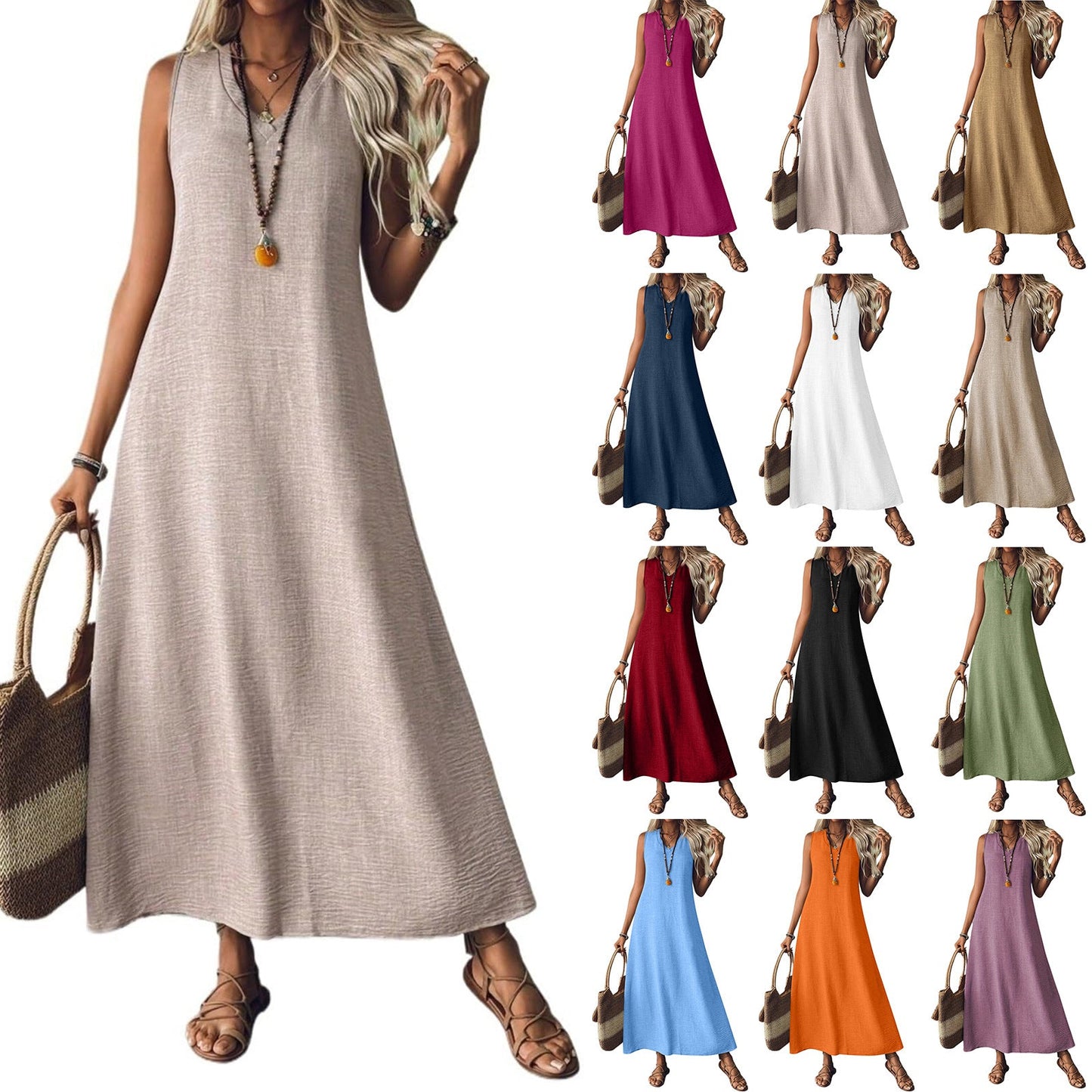 Chic Hemp Sleeveless Dress Sophie Laurie