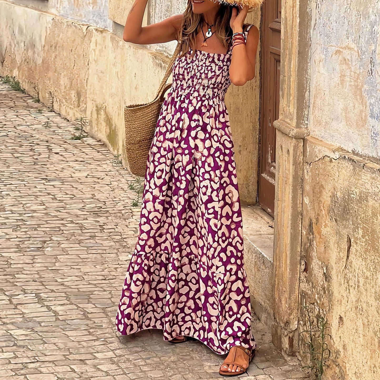 Elegant Floral Strap Dress by Sophie Laurie
