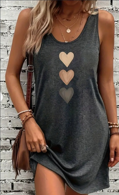 Heart Print Sophie Laurie Everyday Tank Dress