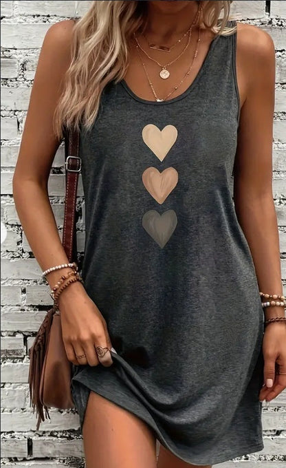 Heart Print Sophie Laurie Everyday Tank Dress