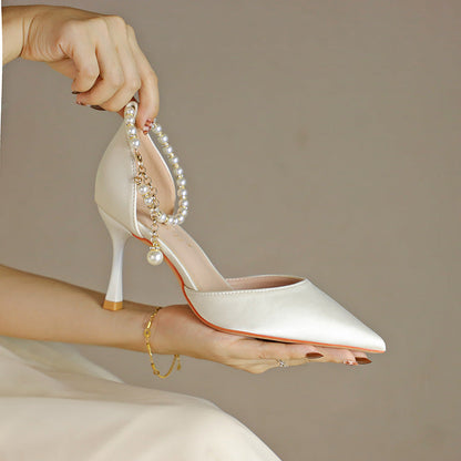 Elegant Sophie Laurie Satin Tassel Stiletto Heels