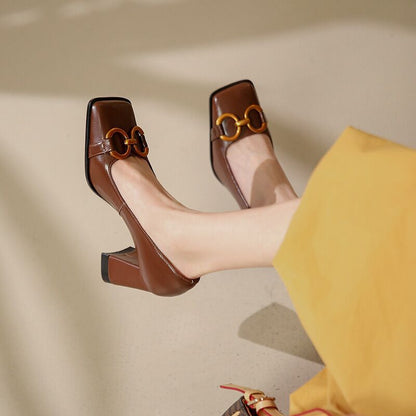 Retro Square Toe Heels by Sophie Laurie