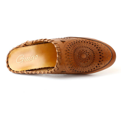 Vintage Leather Mid-Heel Sandals by Sophie Laurie