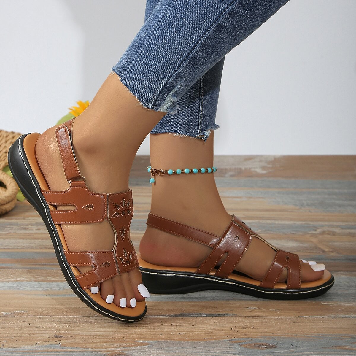 Chic Platform Velcro Sandals by Sophie Laurie