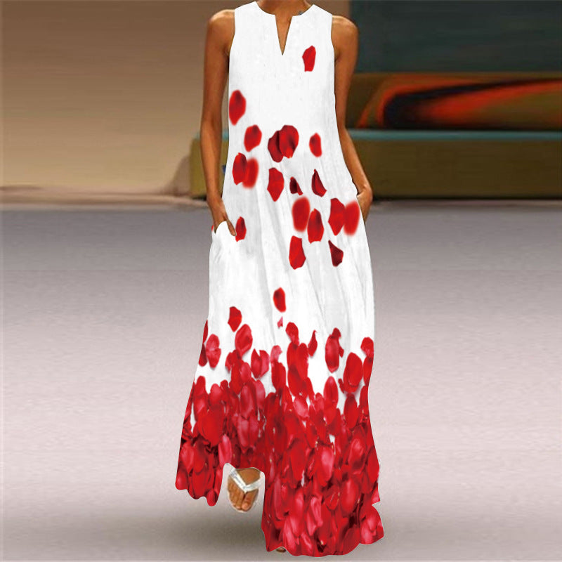 Retro Print Long Dress by Sophie Laurie