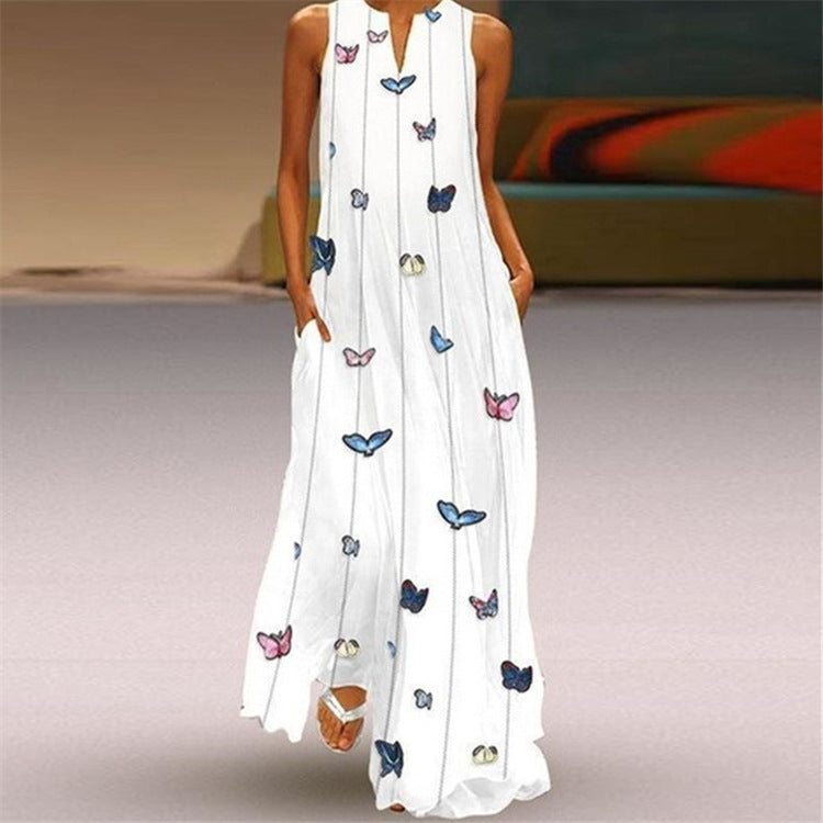 Vibrant V-Neck Swing Dress by Sophie Laurie