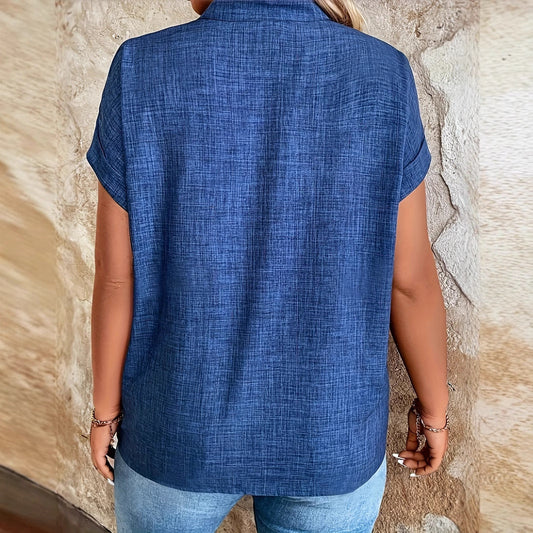 Elegant Sophie Laurie Notched V-Neck Batwing Blouse