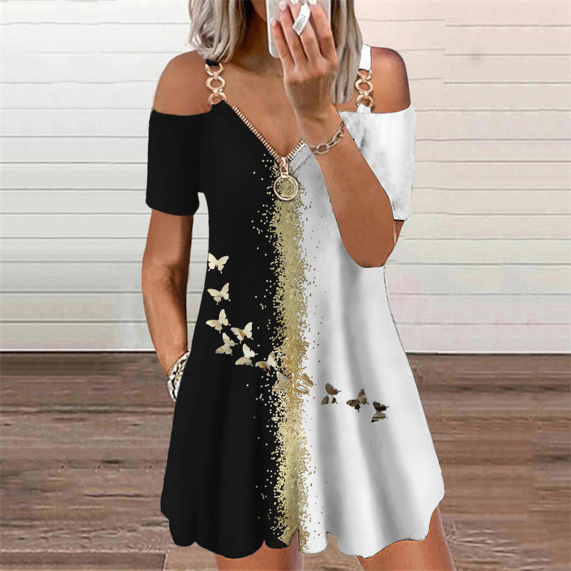 Chic Print Short Sleeve Dress by Sophie Laurie