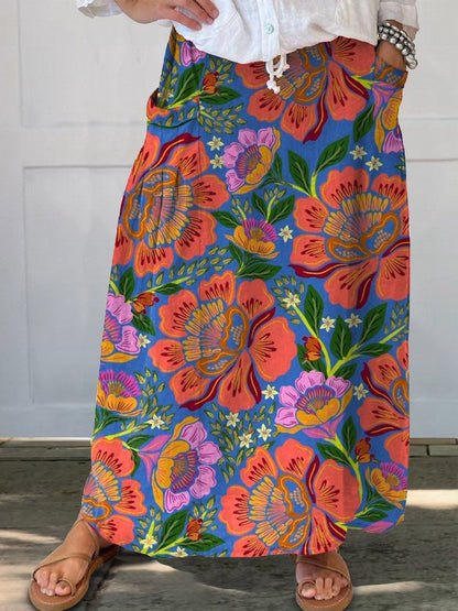 Retro Floral Sophie Laurie Everyday Pocket Skirt