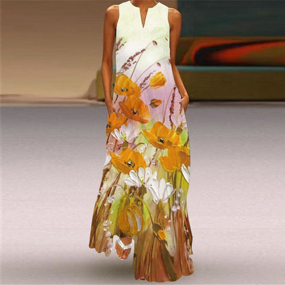 Vibrant Printed Maxi Dress Sophie Laurie Sleeveless