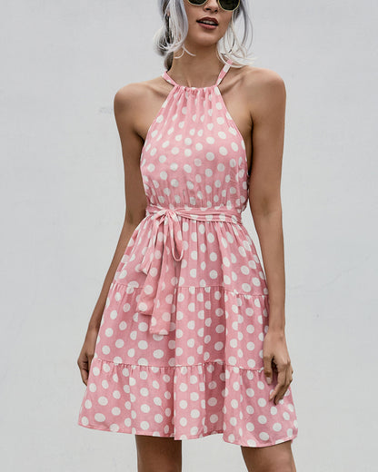 Chic Polka Dot Halter Dress by Sophie Laurie