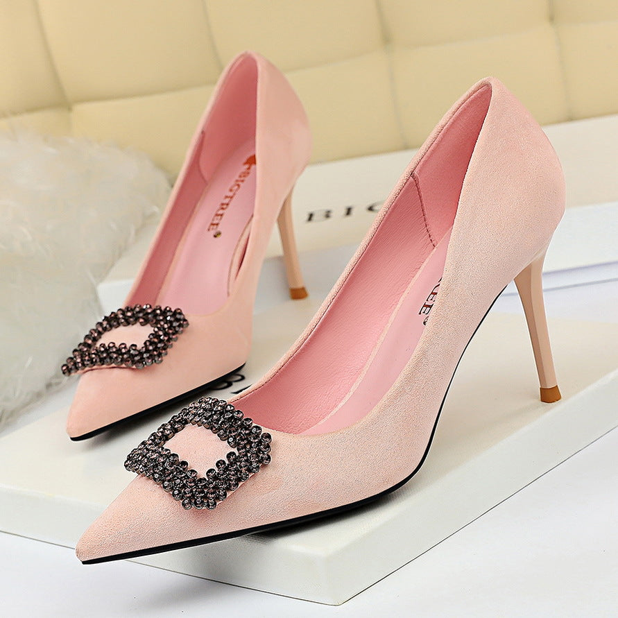 Elegant Rhinestone Stiletto Heels by Sophie Laurie