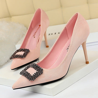 Elegant Rhinestone Stiletto Heels by Sophie Laurie