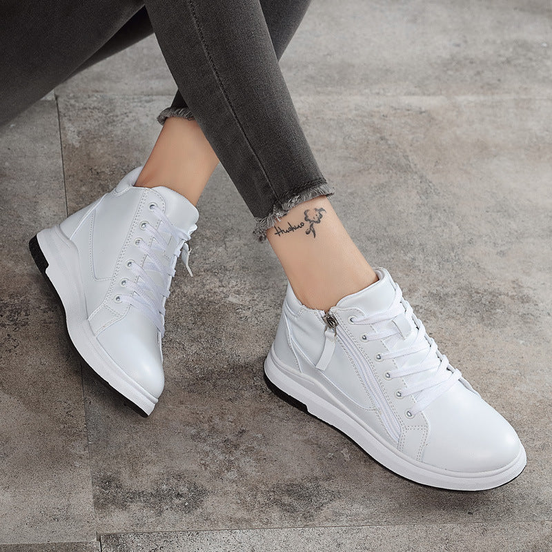 Sleek Leather Sneakers Sophie Laurie Board Shoes