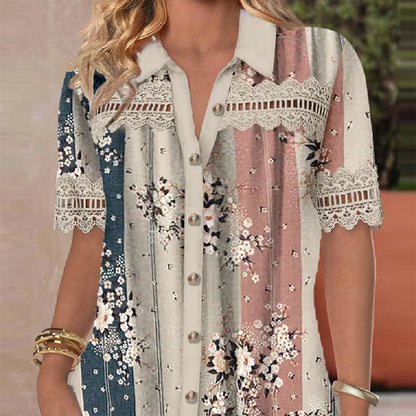 Chic Lace Digital Print Cardigan by Sophie Laurie