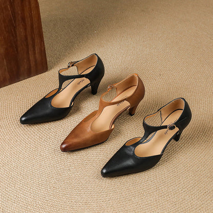 Retro T-Strap High Heel Sandals by Sophie Laurie