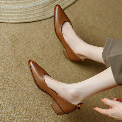 Elegant Sheepskin Low Heels by Sophie Laurie