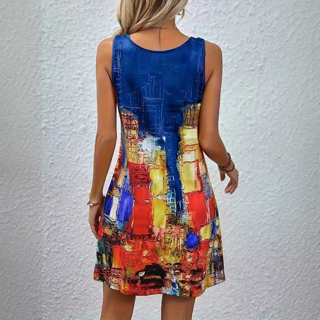 Vibrant Print Sophie Laurie Summer A-Line Dress