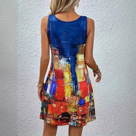 Vibrant Print Sophie Laurie Summer A-Line Dress