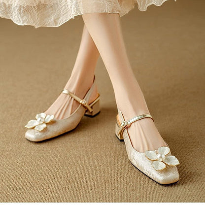 Vintage Floral Sophie Laurie Square Toe Heels