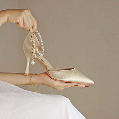 Elegant Sophie Laurie Satin Tassel Stiletto Heels