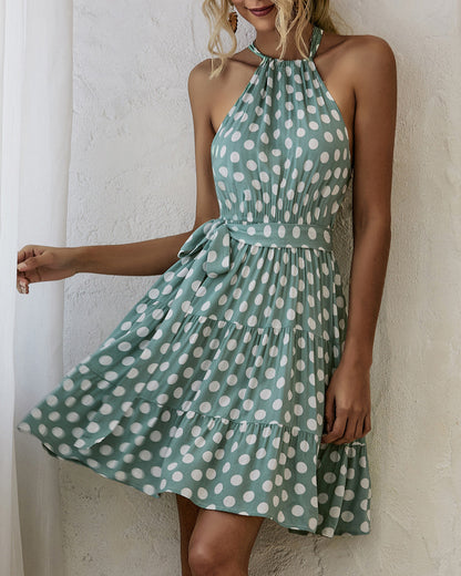 Chic Polka Dot Halter Dress by Sophie Laurie