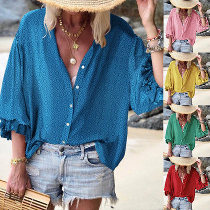 Chic Dot Button Down Blouse by Sophie Laurie