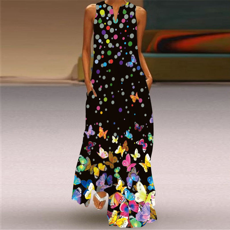 Vibrant Printed Maxi Dress Sophie Laurie Sleeveless