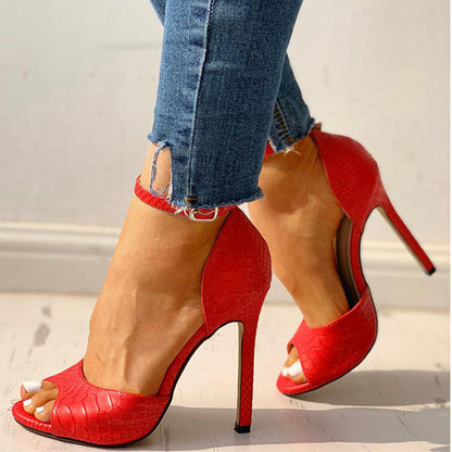 Chic Peep Toe Heels by Sophie Laurie